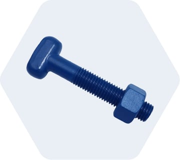 Cor-Blue T-head bolt close-up