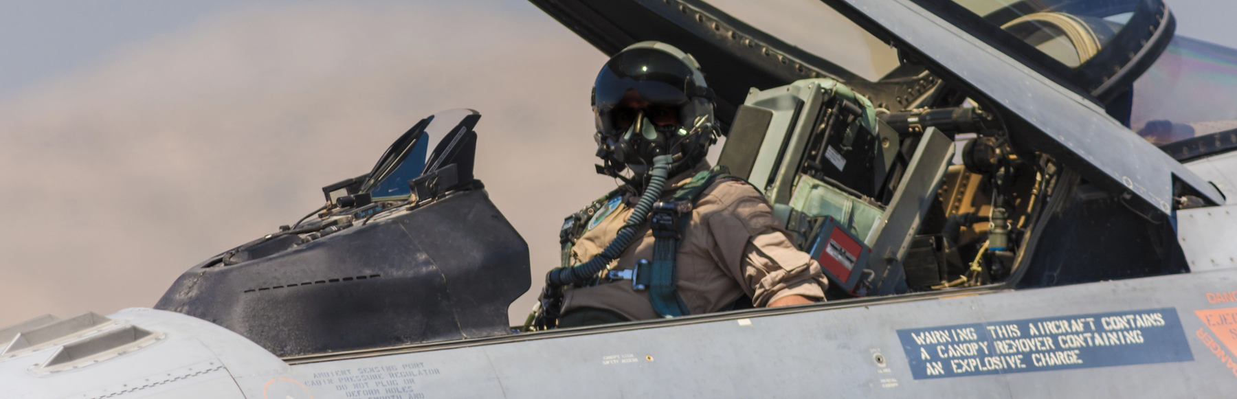 Person inside a military aircraft