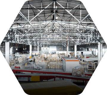 Inside of an industrial distribution facility