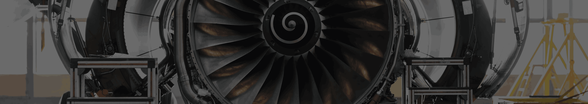 Close-up of an airplane engine
