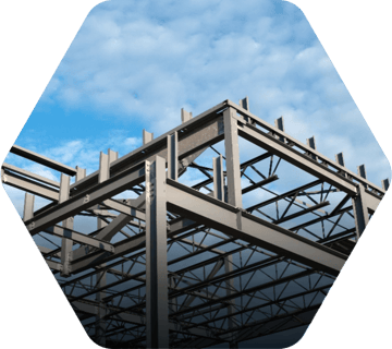Metal building under construction
