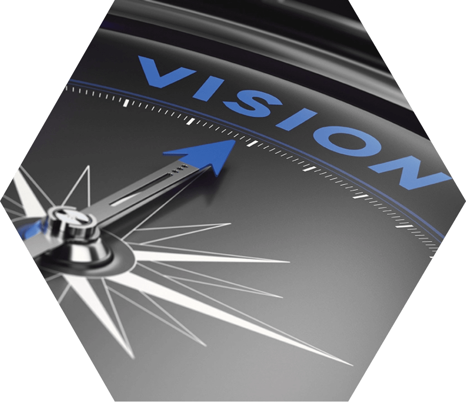 Compass pointing to the word Vision