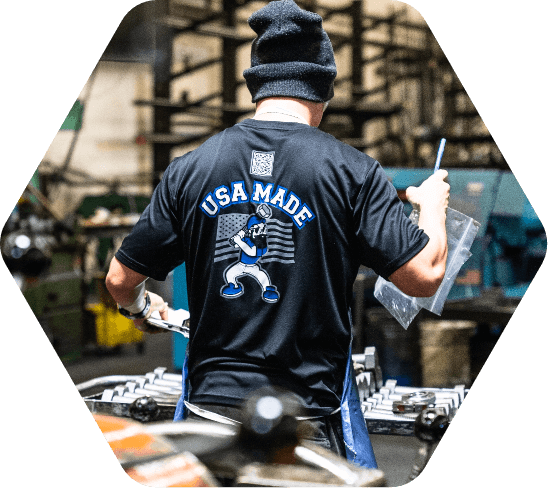 Man wearing a USA Made shirt